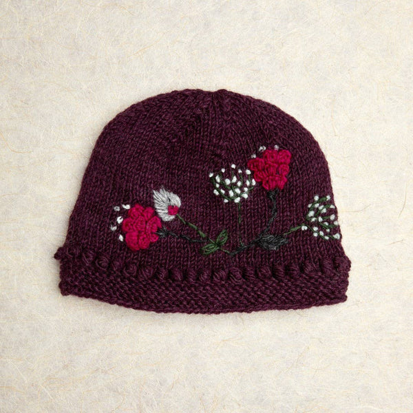 Theres Deep Plum Knit Beanie