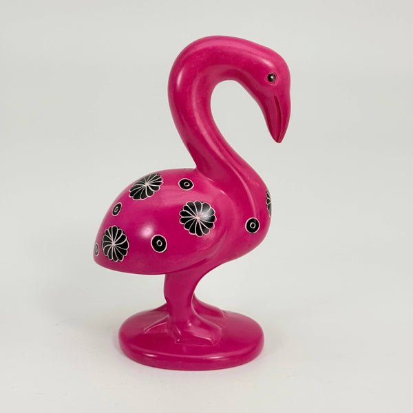 Soapstone Bird, Flamingo, 6.25"