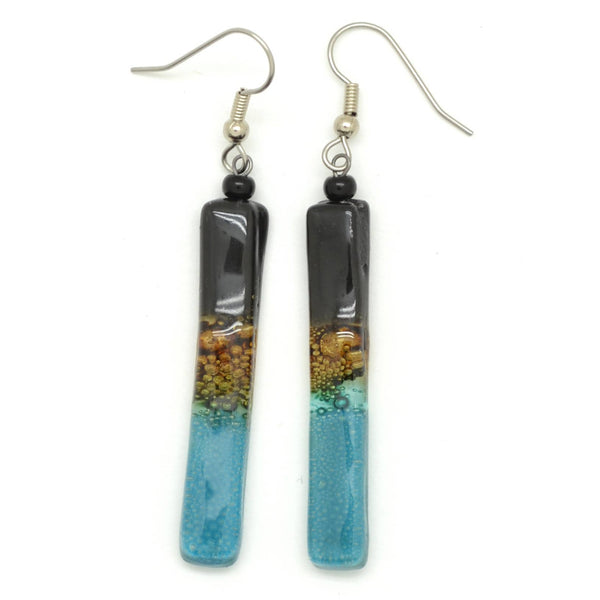 Long Colorful Glass Stick Earrings