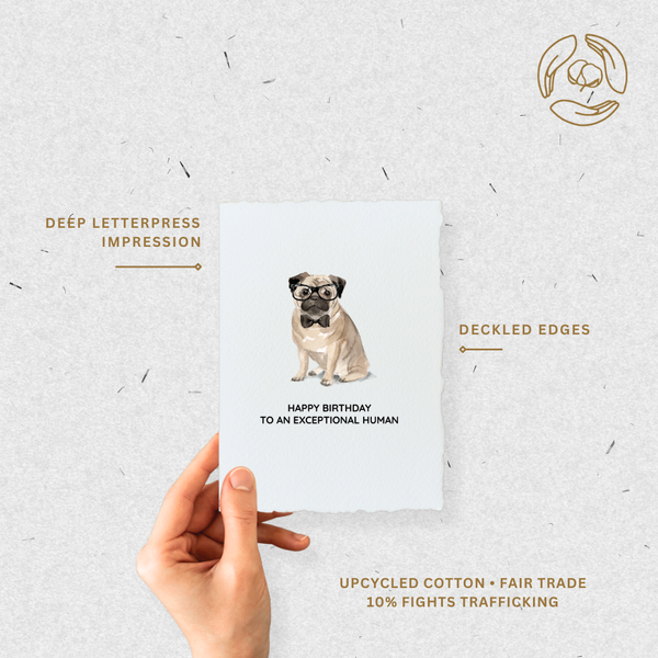 Birthday Pug Dog | Eco-Friendly Fair Trade Greeting Card