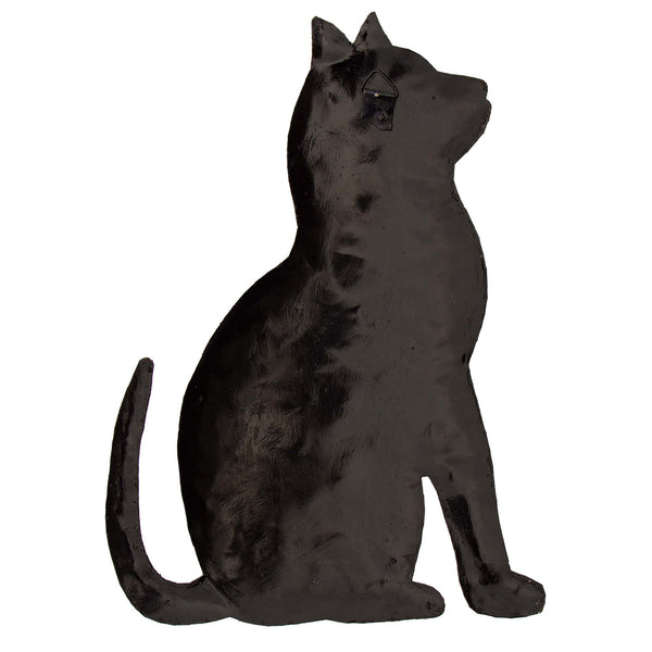 Thoughtful Kitty Painted Haitian Steel Drum Wall Art, 14.5"