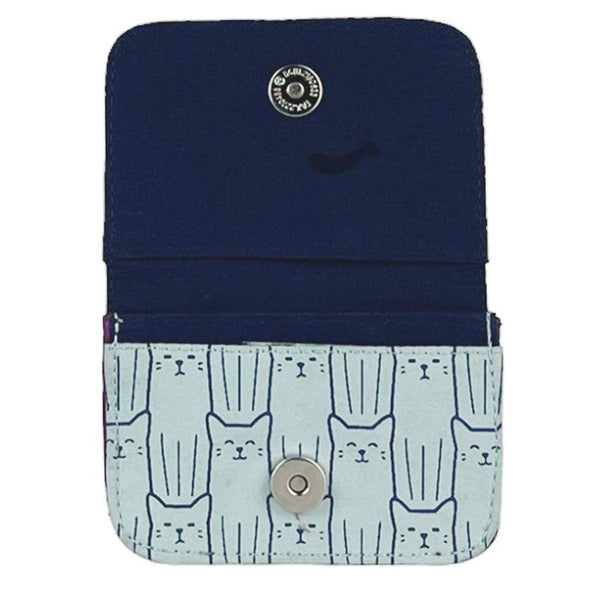Cotton Canvas Cardholders - Cat Prints - Small Wallet