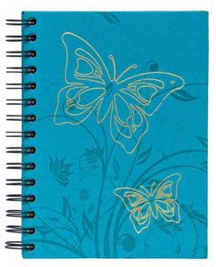 Large Notebook Foiled Butterfly Turquoise