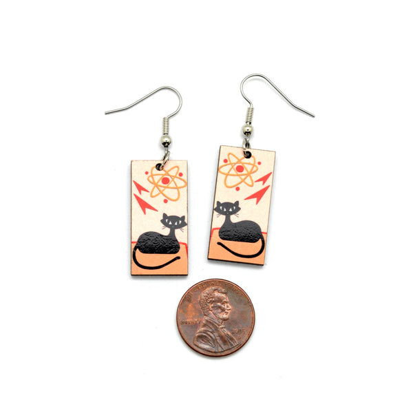 Atomic Cats Mid Century Style Dangle Earrings