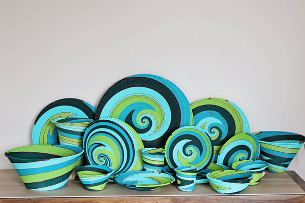 Teal Zulu Wire Baskets