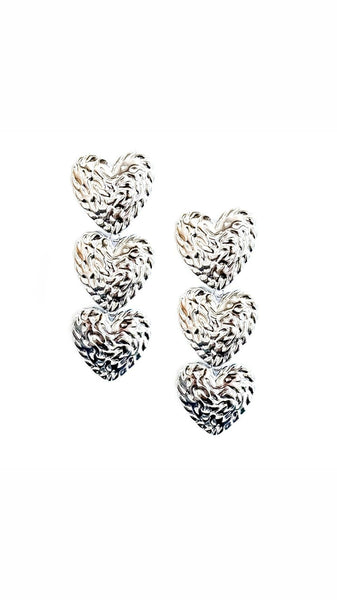 Evian Textured Heart Earrings