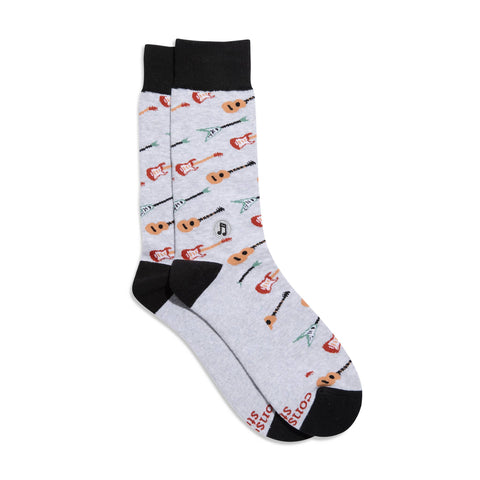 Socks that Support Music (Gray Guitars)