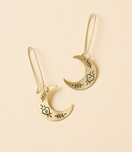 Ruchi Crescent Moon Gold Dangle Earrings