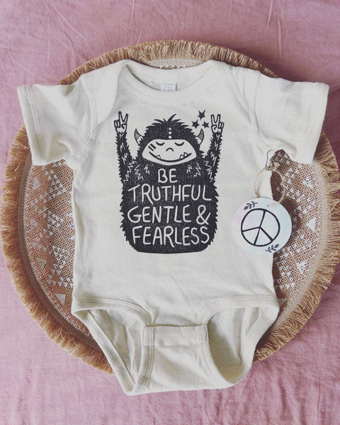 Euphoric Yeti Baby Bodysuit, Hippie baby outfit.