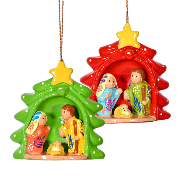 Nativity Tree Ornament Painted Ceramic Christmas Tree Décor Christmas Tree Décor