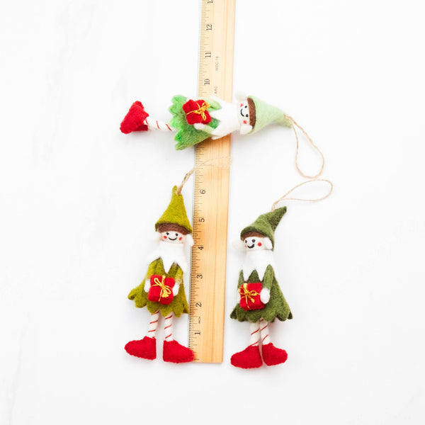 Felt Elf Christmas Ornaments