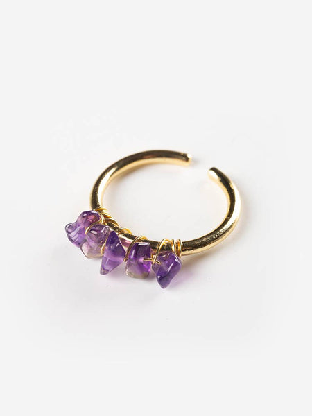 Tumbled Gems Ring Amethyst