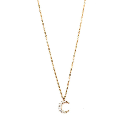 Lucine Crystal Moon Necklace