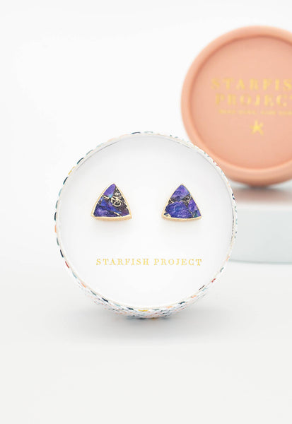 Haven Studs – Royal Purple Emperor Stone