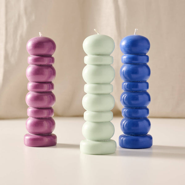 Subuh Cobalt Palm Wax Pagoda Candle