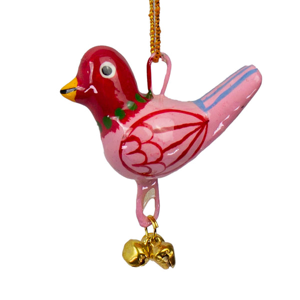 Handpainted Pink Birdie Ornament