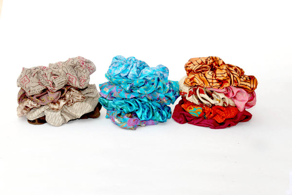 Upcycled Sari Scrunchies