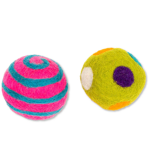 1.5 Ball Wool Cat Toy - Pack 2, Assorted Colors