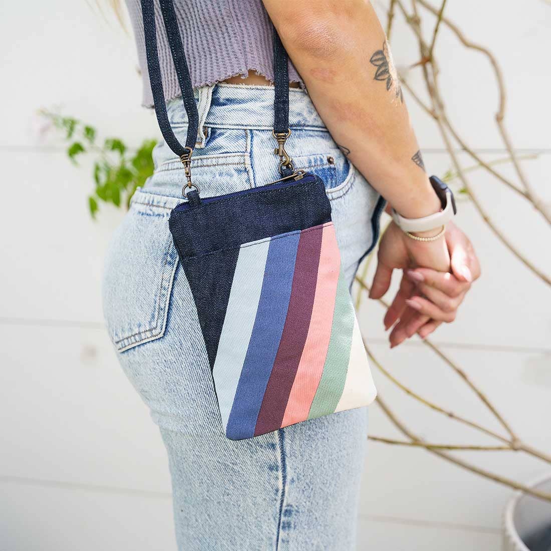 Denim Mini Crossbody - Phone Crossbody - Small Denim Purse