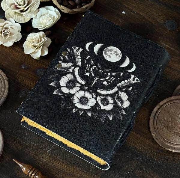 Luna Moth Blank Book Travel Notebook Grimoire Spell Notebook
