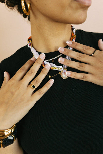 Mother of Pearl Scarf Necklace