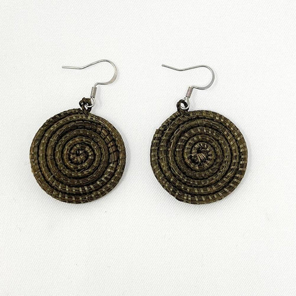 Woven Disc Earrings Small