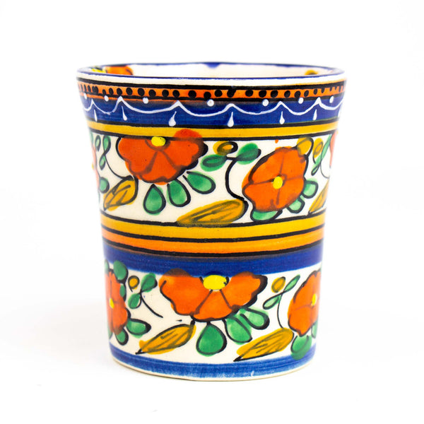 Flared Coffee Mugs Orange Flower