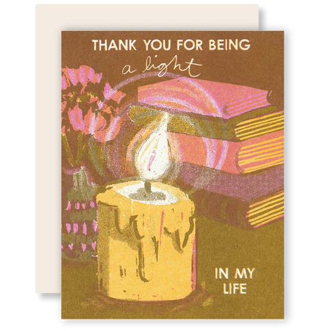 Thank You For Being a Light - Risograph Card