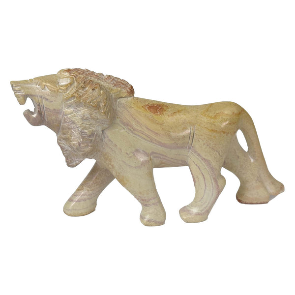 Soapstone Lion Natural Stone Sculpture
