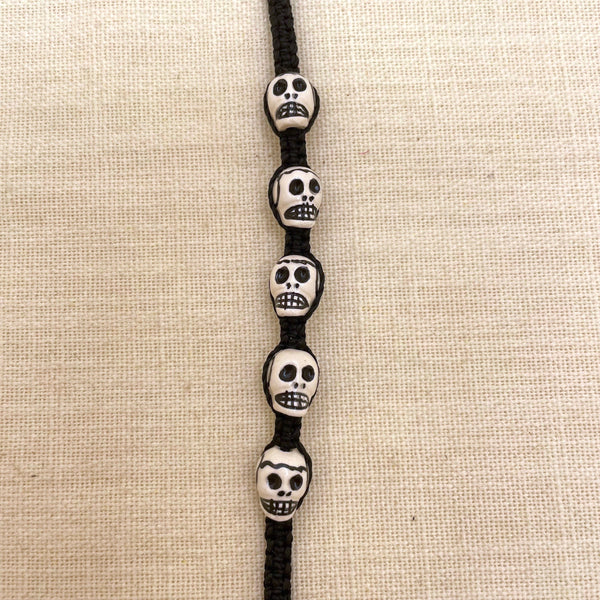 Macrame 5 Skull Bracelet, Peru