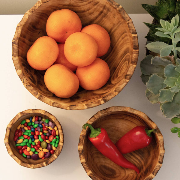 3 Piece-Nested Jacaranda Wood Bowls