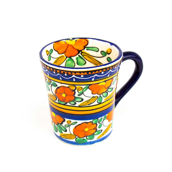 Flared Coffee Mugs Orange Flower