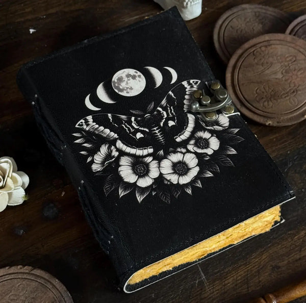 Luna Moth Blank Book Travel Notebook Grimoire Spell Notebook