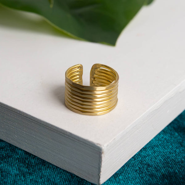 Stacked Column Ring - Gold