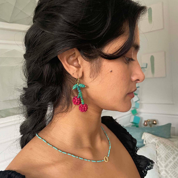 Kantha Cherry Earrings