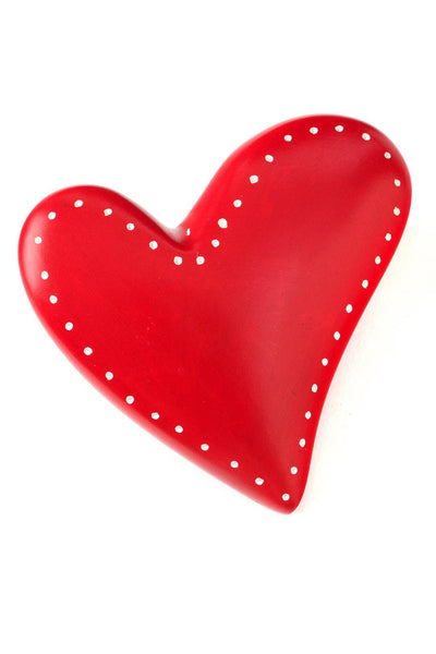 Medium Red Soapstone Off Beat Heart