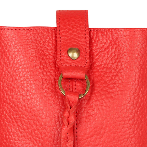 Jennie bag w/ slim strap closure & tassel - Bright Red