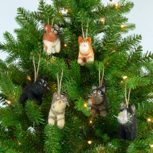 Little Felt Cat Ornaments