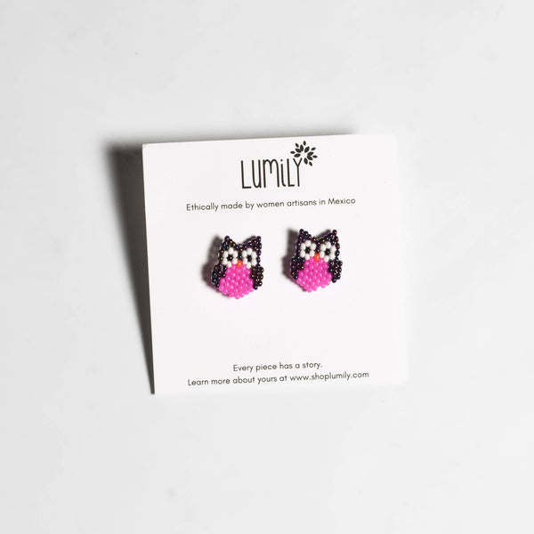 Safari Seed Bead Animal Stud Earrings - Mexico