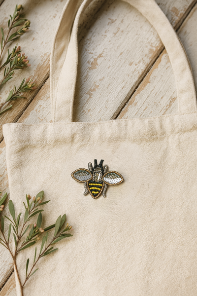 Bala Mani Beaded Bee Brooch Pin