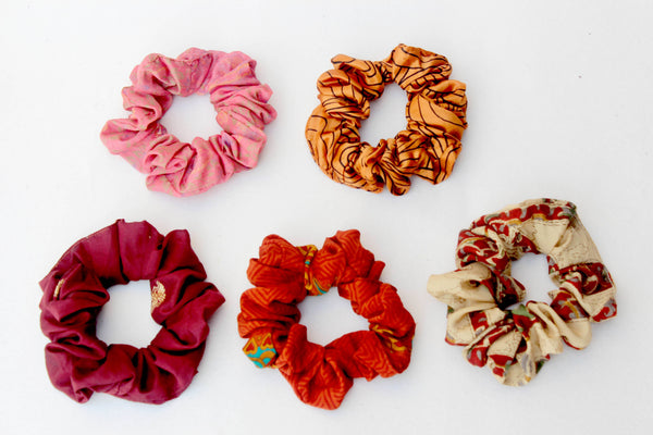 Upcycled Sari Scrunchies