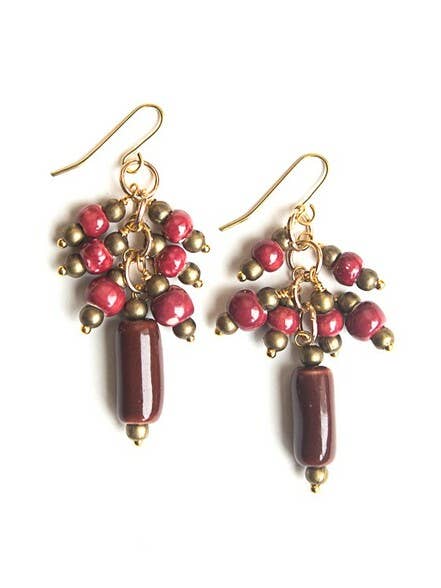 Tropical Berry Ceramic Earrings