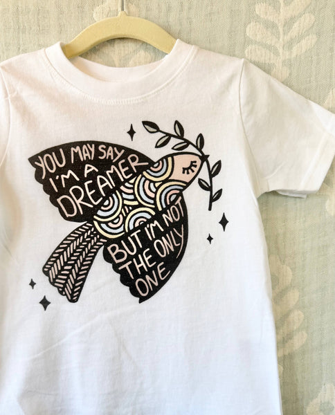 Peace Dove Kids Tee Shirt, Boho Kids Clothes