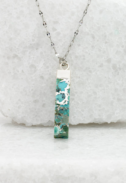 Brayden Turquoise Necklace in Silver