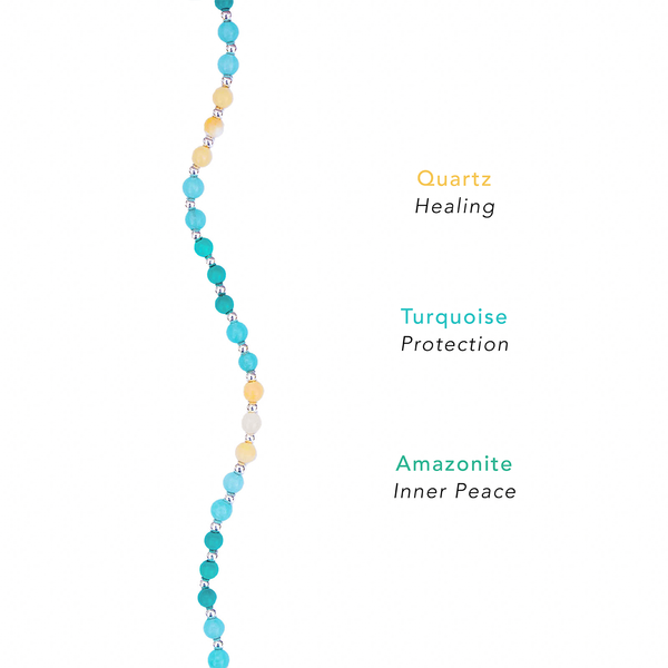 Anti-Anxiety + Healing 4mm Healing Necklace (Silver)