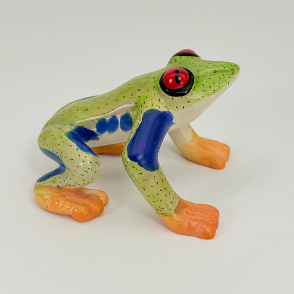 Soapstone Frog, Red Eyed Tree Frog, 6"