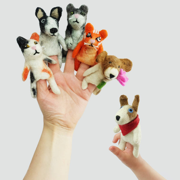 Finger Puppets - Sensory Play - Cats and Dogs - Assorted