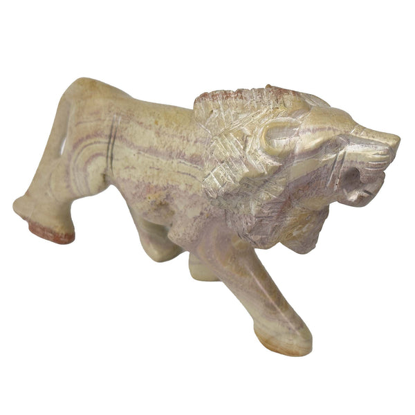 Soapstone Lion Natural Stone Sculpture