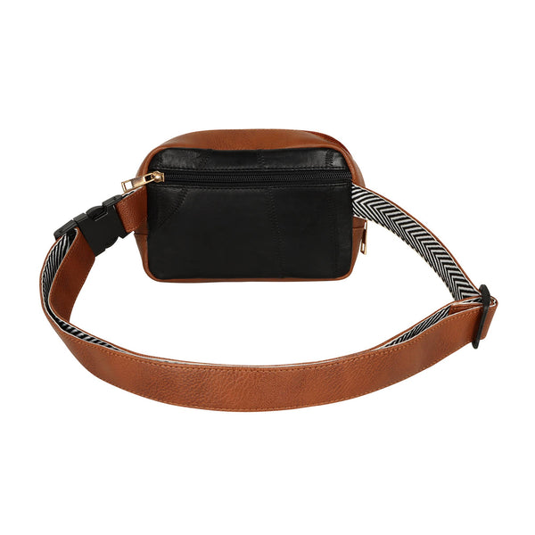 Journie Adjustable Belt Bag - Brown & Black