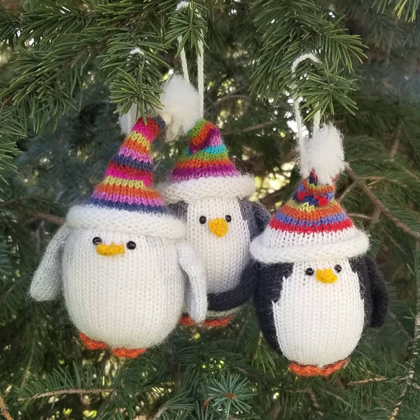 Penguin with Stripe Hat Holiday Ornament